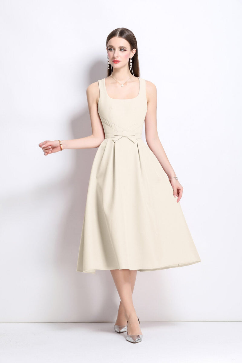 American Classic Slim Fit Waist Cinching Midi Dress